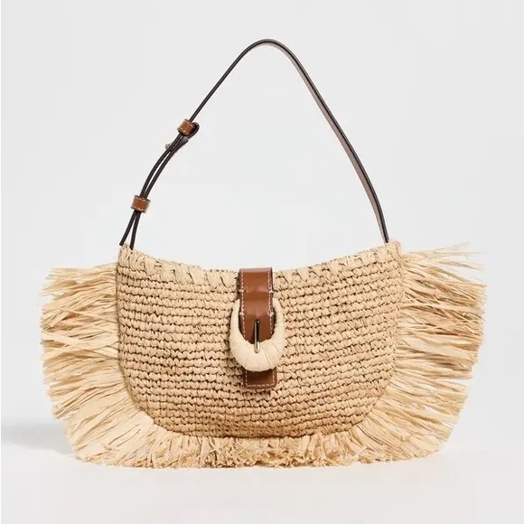 STAUD Handbags - Price Firm - STAUD Alana Bag - Desert Sand Raffia
